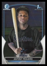 2023 Bowman #BCP-62 Antony Peguero Miami Marlins Chrome Prospects Baseball Card