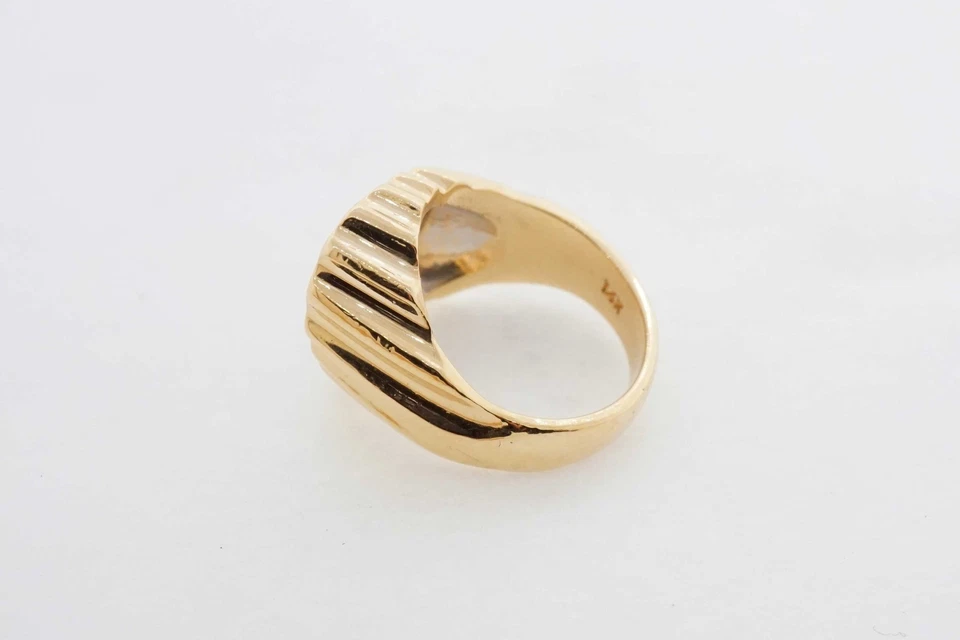 Anillo Art Deco Diamantes Oro Amarillo 14k 0.90ct Descuento Joyería Fina Foto 2 de 4