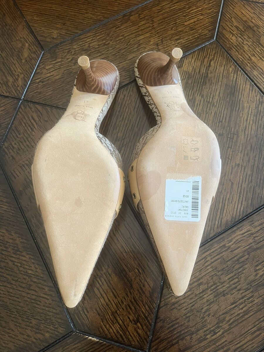 CHRISTIAN DIOR SHOES MULE DIOR LOGO GOLD BUCKLE SZ 41 DUST CHRISTIAN DIOR SHOES MULE DIOR LOGO GOLD BUCKLE SZ 41 DUST