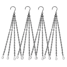EMPHY 4Pack - 24 Inch 4 Leads Hanging Chain with Hooks Flower Pot Chain 