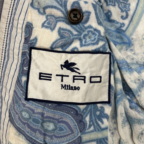 ETRO Mens Size EU 52L / US 42L Blazer Jacket Sport Coat *READ* White - Picture 7 of 22