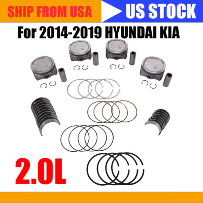Engine Piston & Ring & Main & Rod Bearing Kit for Elantra for KIA 2014-2019 2.0L