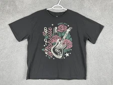 Organic Generation t shirt women XL gray pink Nashville Music City guitar floral