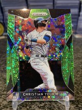 2019 Panini Prizm #116 Christian Yelich Lime Green Donut Circles Prizms SP /199!