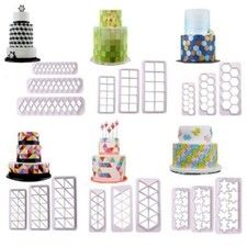 Set of 3 Shaped Plastic Fondant Cutters - Tools Cake Stencil Cutter Mould Emboss