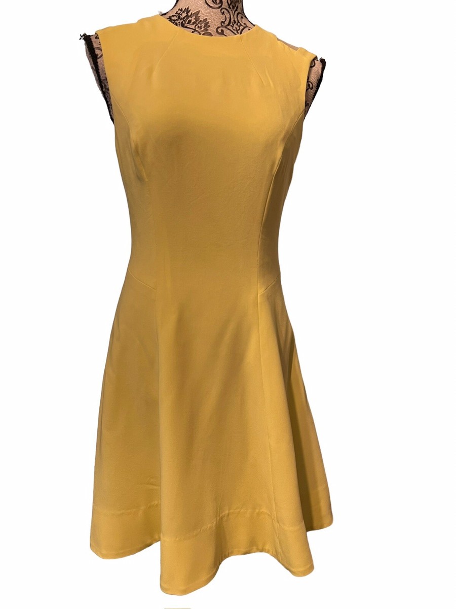 Rag & Bone Women Size 2 Sleeveless Fit & Flare Mini Dress Yellow With Mesh  Back | eBay