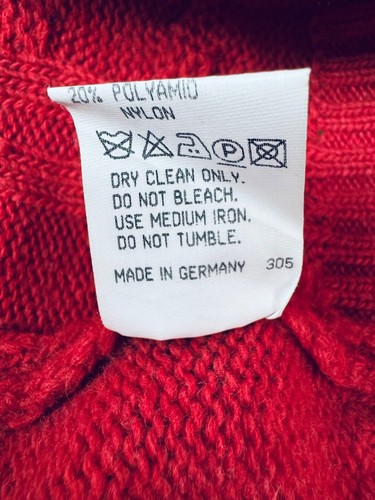 BOSS Hugo Boss Vintage Men's Red Cashmere Wool Nylon Sweater made in Germany - Picture 6 of 6