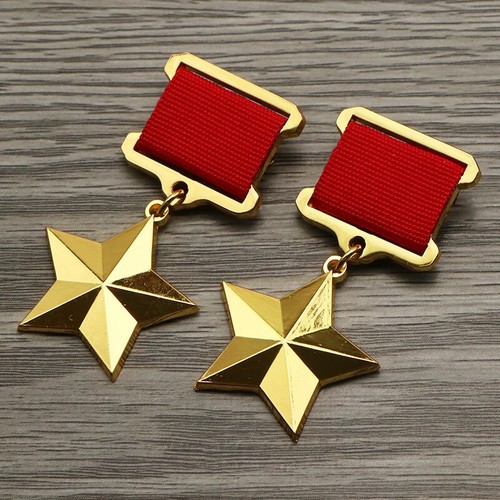 1Pcs Gold Star Medal Hero Of Soviet Union Ussr Milltary Badge - Picture 5 of 6