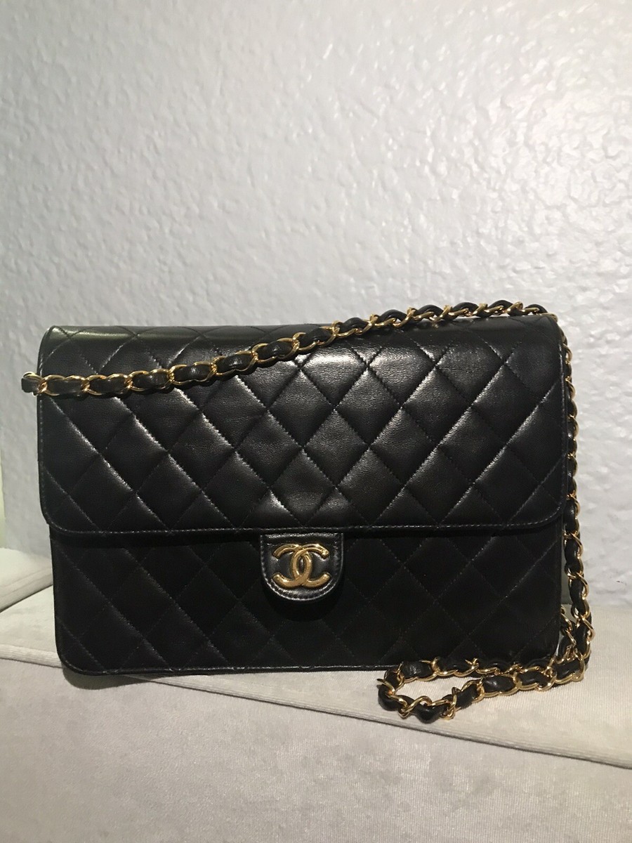 Vintage Chanel 24K Gold Plated Hardware Single Flap Classic