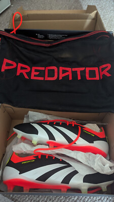 Adidas Predator Elite FG Black/Cloud White/Solar Red - EU 45  / UK 10½ - NEU
