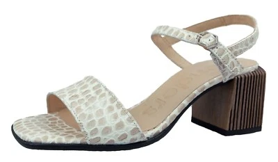 Wonders Fianchi Sandalen Damen Absatz Beige Leder F-7601 - Eleganz Und Komfort - Bild 1 von 4