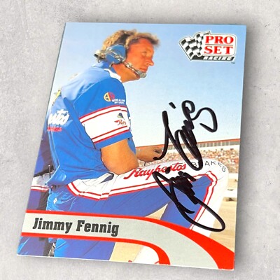 Jimmy Fennig CHAMPION CREW CHIEF VINTAGE NASCAR LEGEND signed card 1992 PRO SET