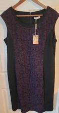 Bnwt Planet size 16 black/purple contrast panel knee length shift dress