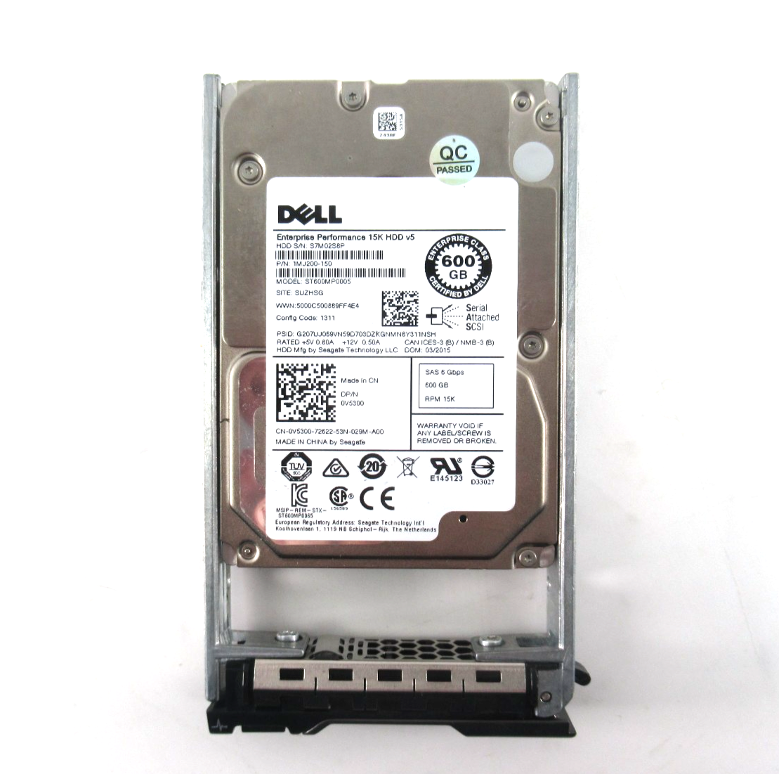 600GB 2.5"" SAS 15K 6Gb/s 128MB HDD - V5300 / ST600MP0005