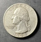 1958-D Silver Washington Quarter (Circulated) - (#3018) Very Fine Condition