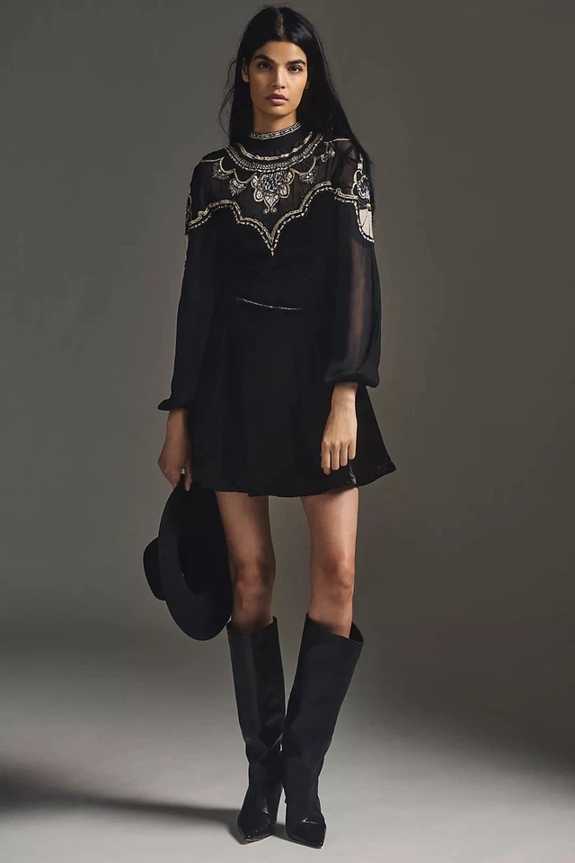 $650 Loeffler Randall Women's Whitney Heel Tall Leather Pull On Boot Black 6.5 - Image 2 of 4