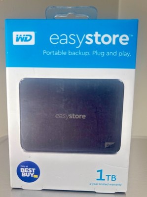WD - Easystore 1TB External USB 3.0 Portable HDD- Black NEW UNOPENED BOX