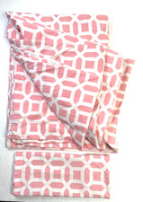 Pottery Barn Teen Peyton Geometrical Duvet And Sham Set Twin Size Pink White
