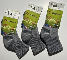 NEW 3 Pair Fox River X-Small Socks Performance Hiking Youth Shoe 7-11.5 Wick Dry
