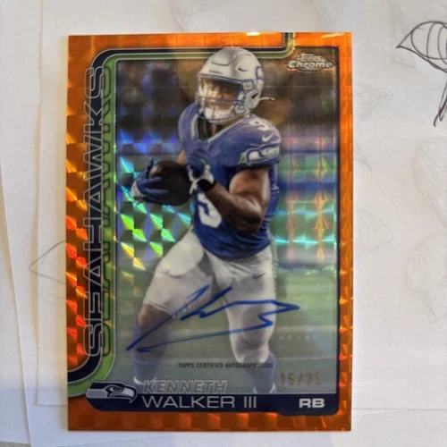 2025 Topps Chrome Kenneth Walker III Chrome Autographs (RAW)