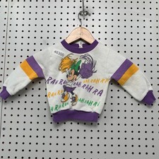 Vintage Disney Minnie Mouse Cheerleader Sweatshirt Toddler 12M White Purple