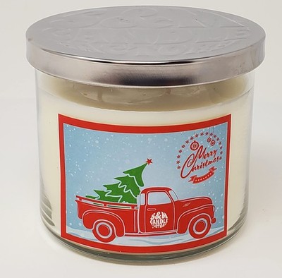 Spiced Cranberry 3 Wick Merry Christmas Candle Retro Tree Soy Wax Scented