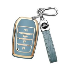 for Toyota Key Fob Cover with Keychain for toyota key fob case Fit for G-blue