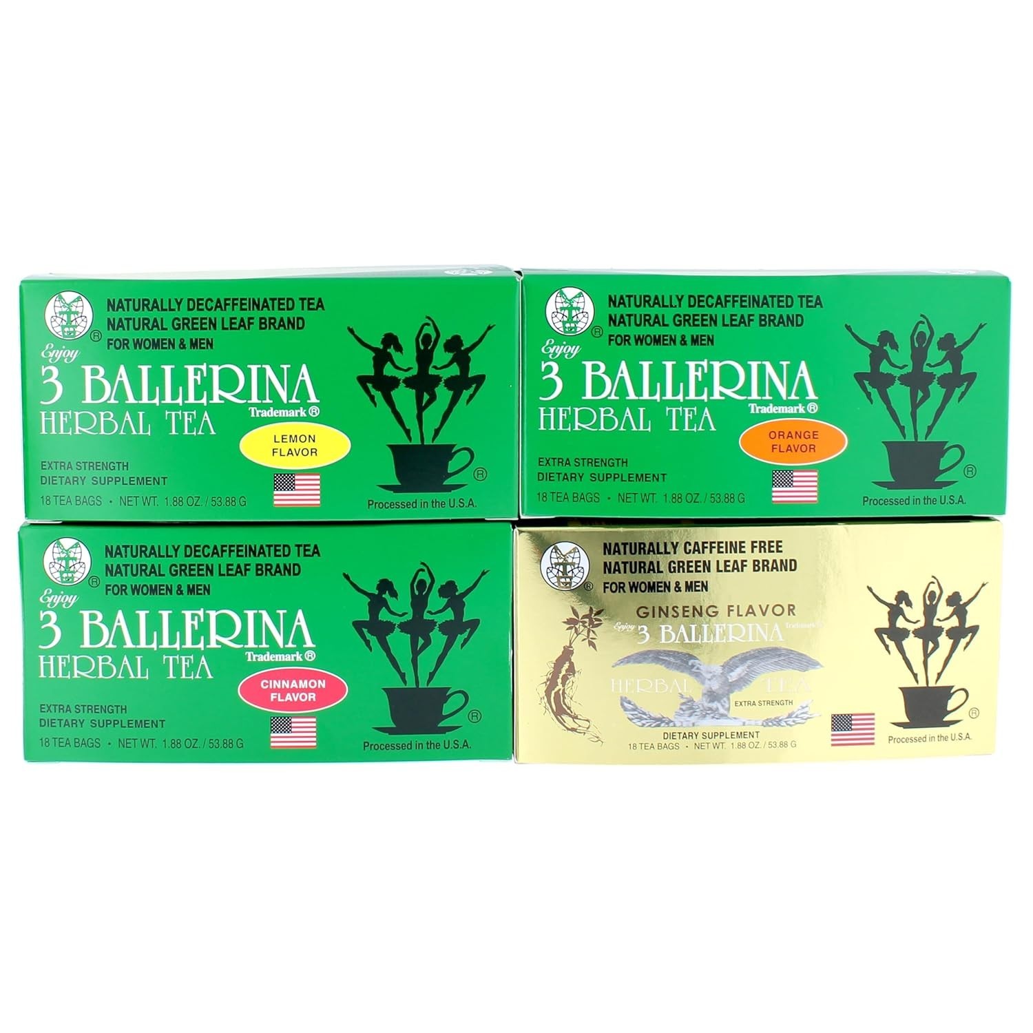 - 4 Pack Sampler (ginseng/lemon/orange/cinnamon)