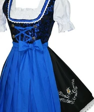 XS S M L XL German Dirndl Dress EMBROIDERED Oktoberfest 3 PCS / COMPLETE SET