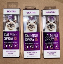 Sentry 3pk Cat Calming Spray Anxiety for Cats NEW Pheromone Stress Pet Care