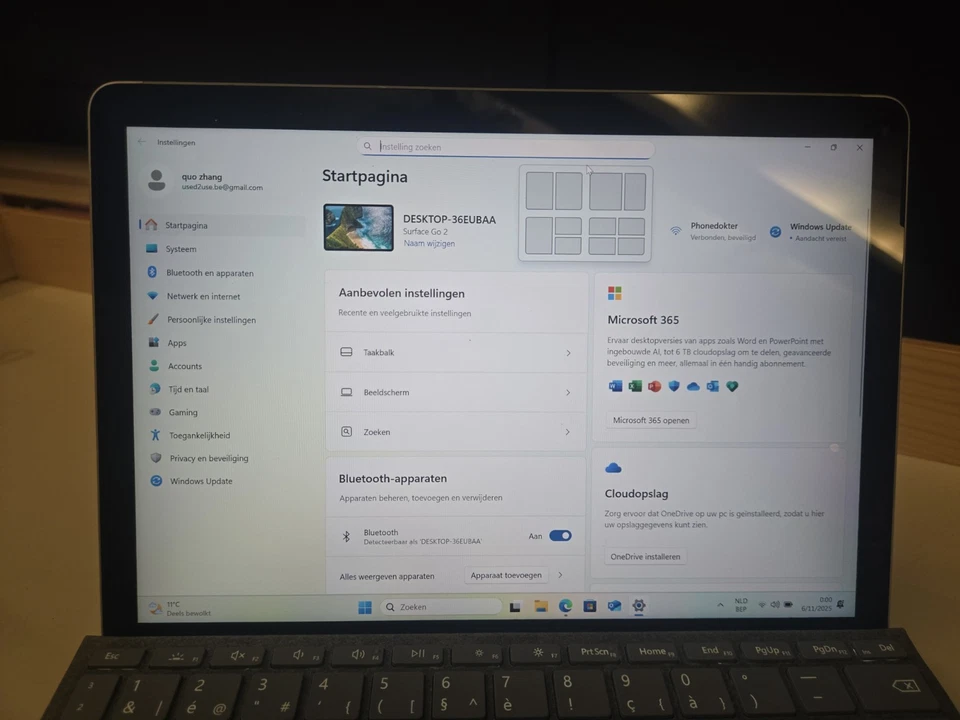 Microsoft 1926 Surface Go 2 Tablet Laptop 128GB Keyboard Azerty Win 11 Pro Vgc - Bild 2 von 4