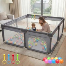 Orian Baby Playpen 50x50 Large Play Yard for Babies and Toddlers, 50x50, Gray