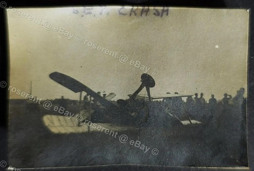 WW1 RAF 84 Sqn SE 5a serial F904 -overturned crash #2 original photo 6.5 by 4cm