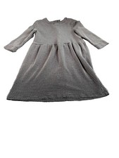 Loft Sweater Dress Womens Medium Black White Pleated Back Button Long Sleeve