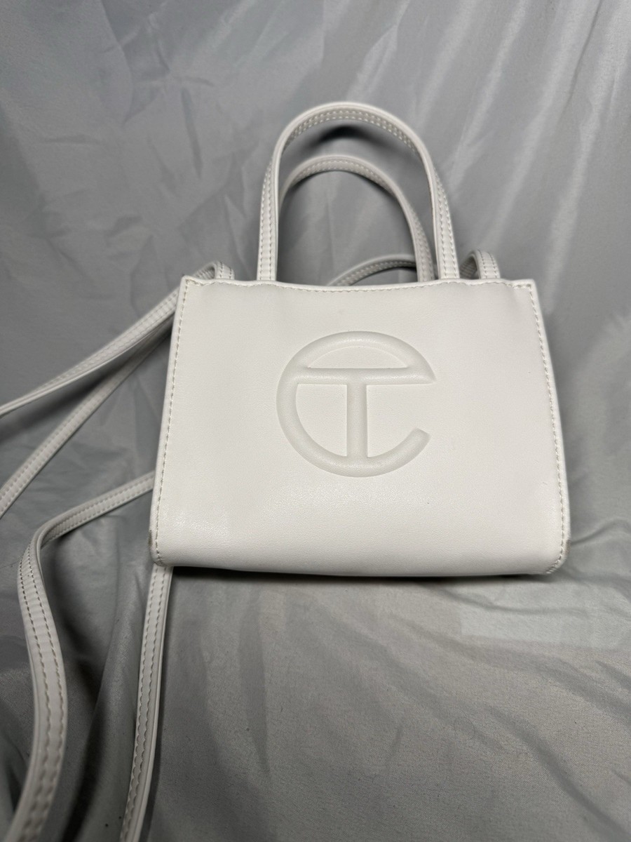 Telfar Unisex Small Mini Tote Shopping Bag White Handbag Crossbody