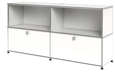 USM Haller Sideboard 2OH x 2 Reihen Weiß mit 2 Klapptüren 2 offene Fächer 