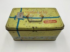 Scatola In Latta Biscotteria Del Bebè Vintage Biscotti Al Plasmon 570 G. Vuoto ^