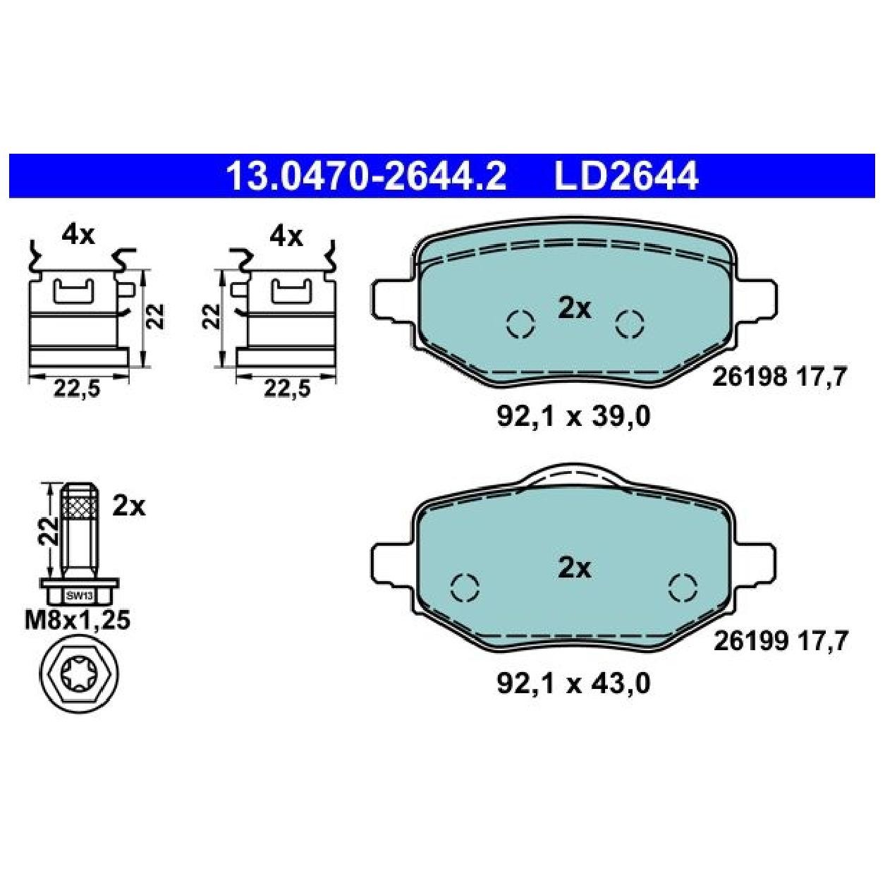 Satz BremsbeläGe BremsklöTze Hinten FüR Citroen C4 3 Ba X Bd | 23828179-image