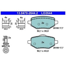 Satz Bremsbeläge Bremsklötze hinten für Citroen C4 3 BA X BD | 23828179