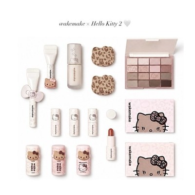 WAKEMAKE Hello Kitty Makeup Collection Limited Collab Eyeshadow Lipstick Cheek