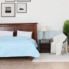 Quilted Quilt Quilted Blanket Coverlets Bedspreads 68''x86'' Twin Size Sky Blue