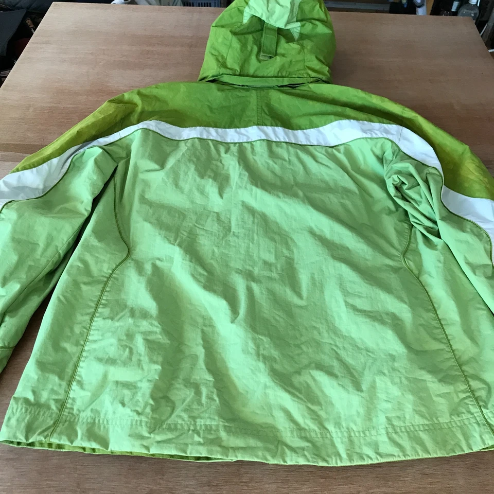Columbia Interchage Chaqueta de Lluvia Mujer XL Verde Cremallera Completa Extraíble Capucha Bolsillo Foto 2 de 4
