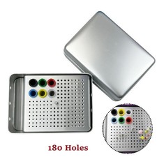 180 Holes Dental Endo Box FG Burs Holder Autoclave Disinfection Box  Ruler