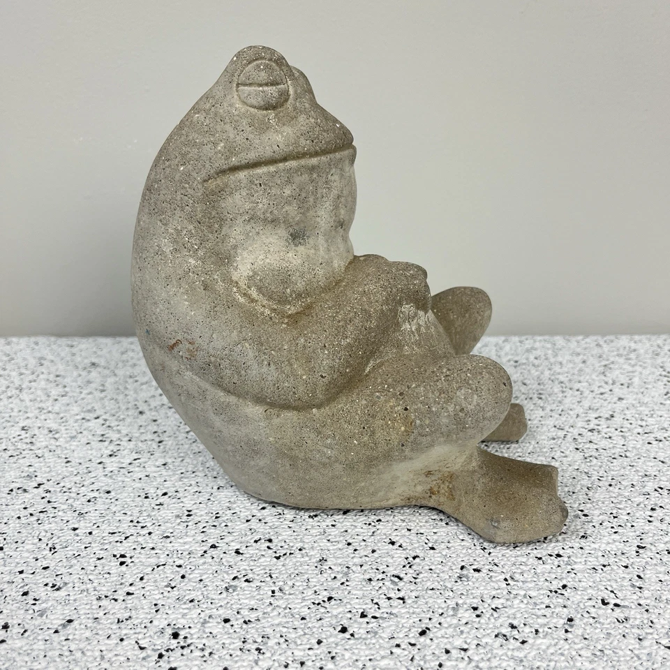 Hormigón Cemento Rana Perezosa Jardín Estatua Exterior Patio Patio Decoración Foto 4 de 4