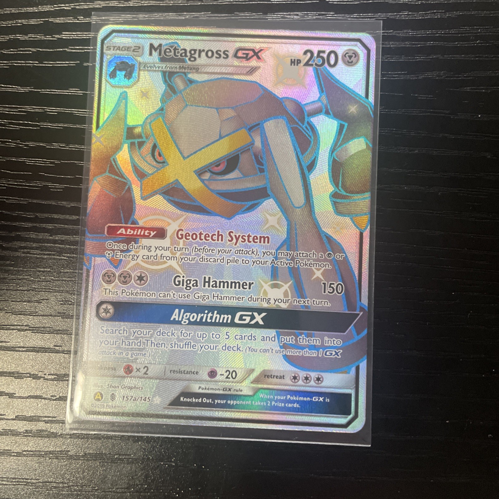 Pokémon TCG Metagross GX 157a/145 Alternate Art Holo Hidden Fates Promo Card NM