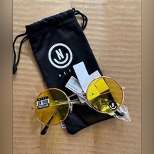 NEFF Lennon Flat Gold Round Sunglasses