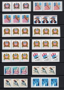 SCOTT#2907-4158, 28 DIFFERENT PLT.#'s WITH BACK # ON #. VF & NH.