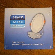 6-Pack 6 Inch LED Recessed Lighting 5CCT Ultra Thin 1080LM Dimmable- White