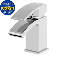 Modern Mini Mono Basin Sink Mixer Tap Curved Spout Lever Handle Cloakroom NDT