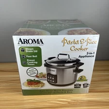 New Sealed In Plastic ! Aroma Digital Rice and Pasta Cooker AMC- 200D 6 QT